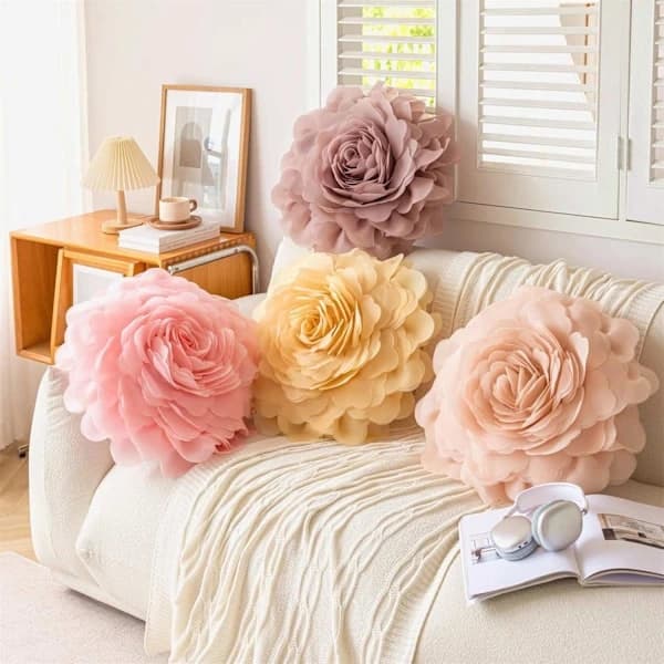 Kuddfodral Ins Style Rosa Blomma Kuddfodral 1 st - V 45*45Cm - A