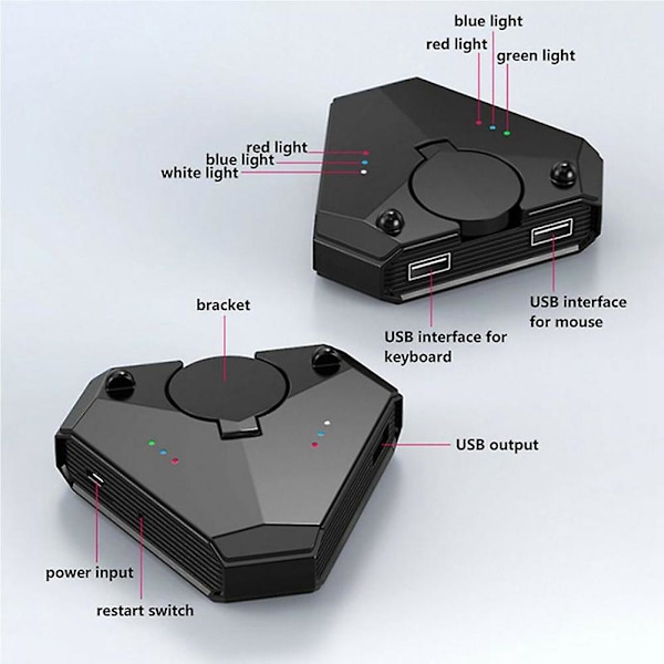 TS-Usb Gaming Tangentbord Mus Konverterare Plug And Play Bluetooth 5.0 Adapter Mobil Gamepad Kontroller F