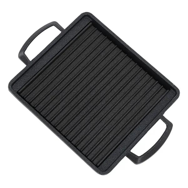 Mini Grillovnspanne i aluminiumslegering, kullgrillplate for hjemmelaget matlaging og riskakebaking, svart