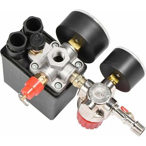 Luftkompressor med 12 bar trykafbryder og manometer - Trykventilkontakt til kompressorstyringsventilregulator