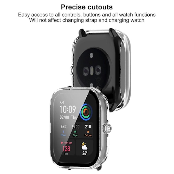 Suojaava PC-kotelo karkaistulla lasisella näytönsuojalla, varaosatarvike Amazfit GTS 4 Minille