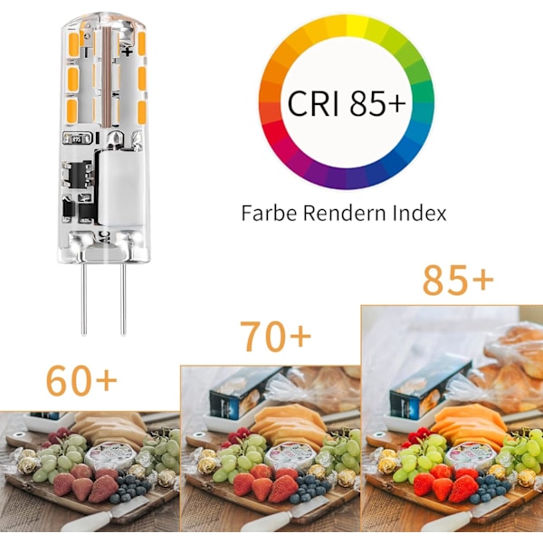 10x G4 LED-pærer 12V AC/DC Varmt Hvid 3000K 2W, Ikke Dæmpbar