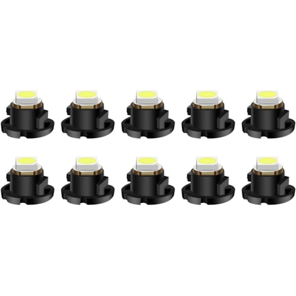 10 ST T4.2 LED kil instrumentpanel lampor, 1 SMD 6000K vita interiörlampor Bil Auto instrumentpanel Instrument Läsmätare Panelljus