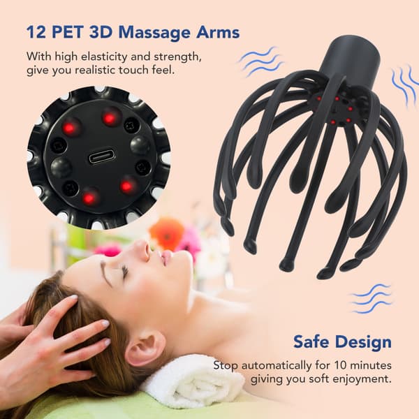 Elektrisk Huvudmassage Bläckfisk Klor Hårbottenmassageapparat