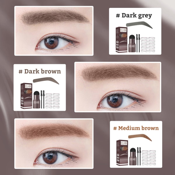 Set: Enkel och snabb ögonbrynsmakeup för nybörjare Dark Grey
