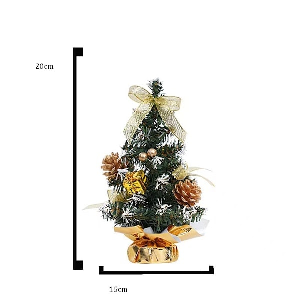 Liten Julgran med Ljus, Mini Skrivbordsdekorerad Julgran (20cm) TA