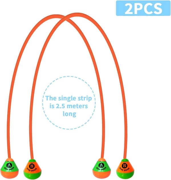 Pool Dykringar Set, Återanvändbara Gummi Undervattens Simträningsringar för Barn och Vuxna Poolspel, 2-pack 2,5 m