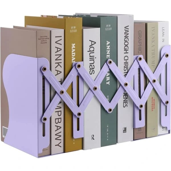 Laajennettavat metalliset kirjatelineet, (violetti)