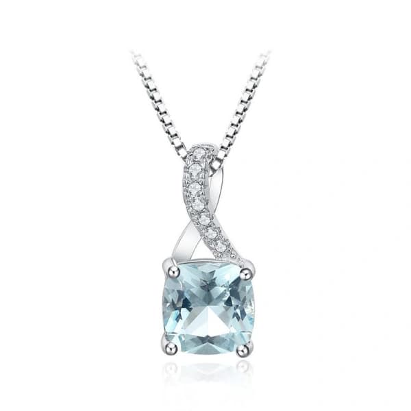925 Sterling Silver Morganite damhalsband med hänge Grön