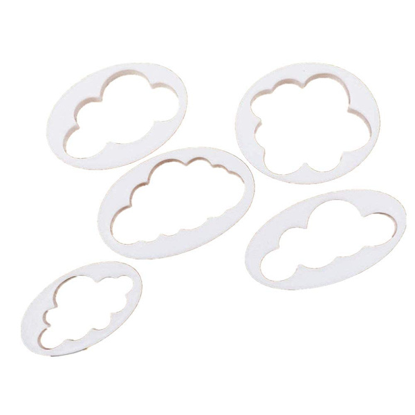 5 Pcs Cloud Fondant Cutter Plastic Cake Cookie Mold