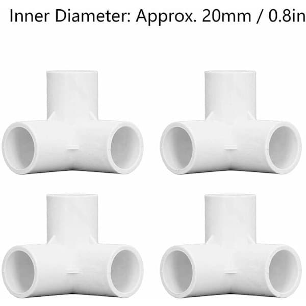 3-vägs PVC-koppling, 10 st 3-vägs plast PVC möbelkopplingar P
