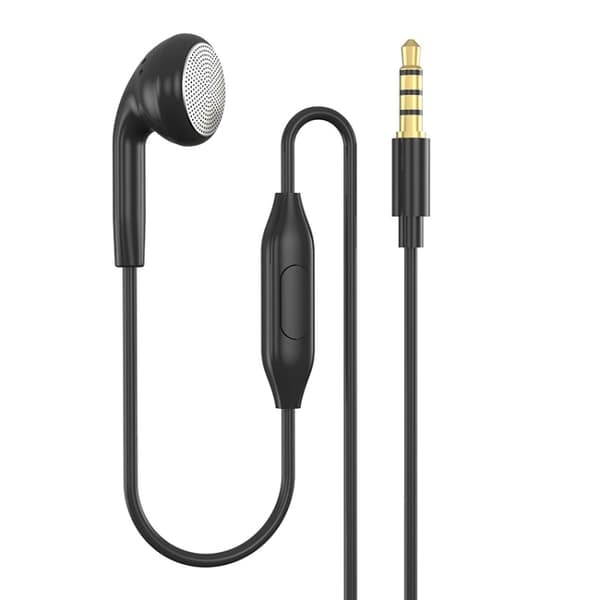TS-Mono headset med mikrofon – 3,5 mm anslutning och knappsstyrning - svart