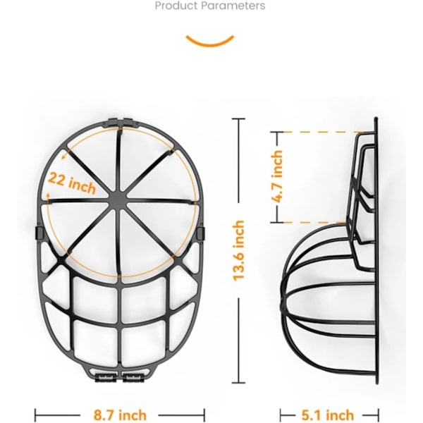 Hat Washing Machine Cage, Anti-deformation Hat Protector Frame, Hat Protector Frame Cleaner, Hat Washer Frame Suitable for Flat and Curved Hats