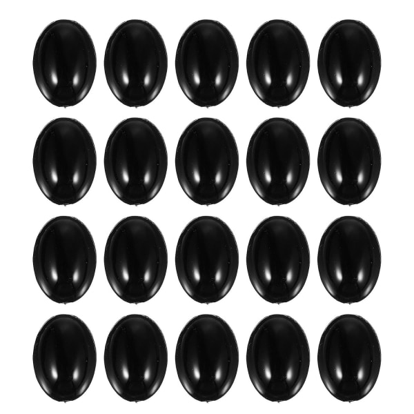 100 stk svarte ovale sikkerhetsøyne og neser i plast for bjørnedukke DIY Svart - Perfekt svart 1,5X1X0,5CM