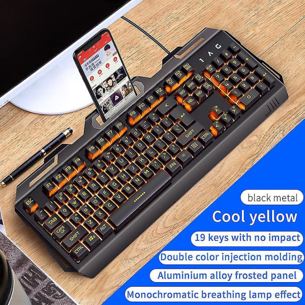 V2 104-Tasters Mekanisk Spiltangentbord til PC, Laptop, Trådløst RGB Gaming Tilbehør med Telefonholder