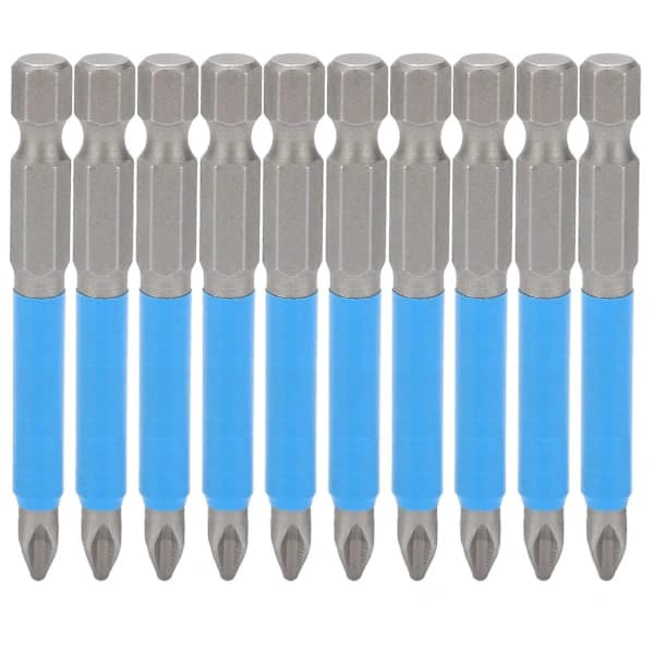 10 st 65 mm Phillips Skruvmejselbitar Set PH2 Halkfria Magnetiska Elektriska Handborrbitar