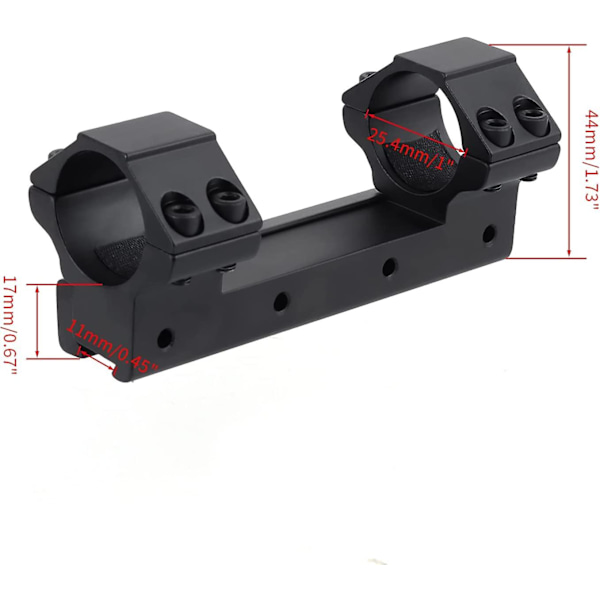 Svalstjärtsskena Monteringsringar Adapter 11mm Svalstjärtsskena För Kikarsikte Ring Aluminium Taktisk Låg Profil 25.4mm
