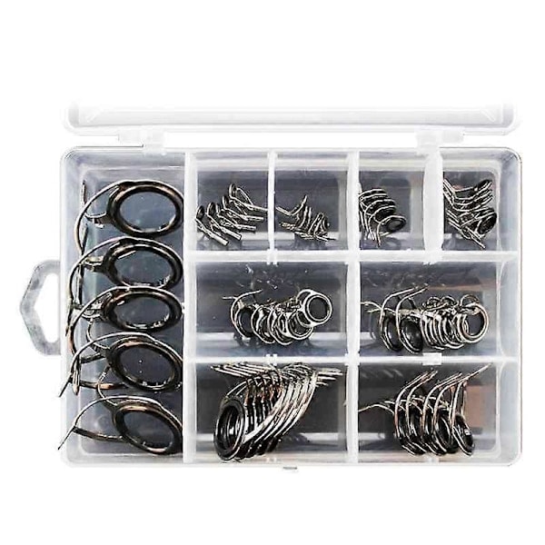 40 st/set Fiskespö Ringar Topp 8 Storlekar Spö Reparationskit Linringar Öglor Set Ringar Rostfritt Stål{HH}