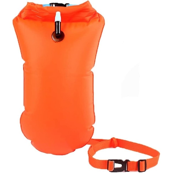 Simboj med förvaringsutrymme Uppblåsbar torr väska Simsäkerhetsflotte för öppet vattensimning Kajakpaddling Snorkling Dykning Trailrunning