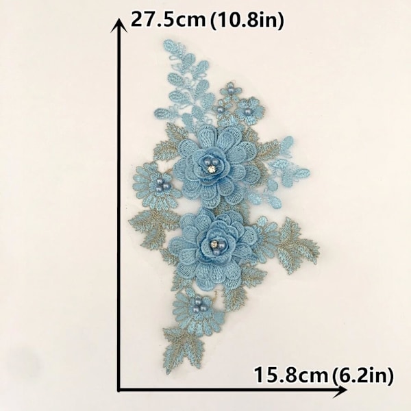 Blomsterbroderede applikationer til DIY syning tøj håndværk scrapbooking