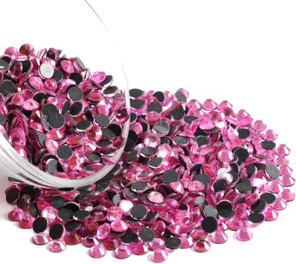 6000 st Hotfix mörklila strass för pyssel, SS10 (2,7-2,9 mm) mörkrosa Dark Pink SS10