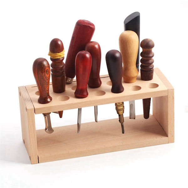 Tool Rack DIY Leather Tool Rack Leather Art Pressure Wax Line Storage Box Solid Wood Tool Storage B