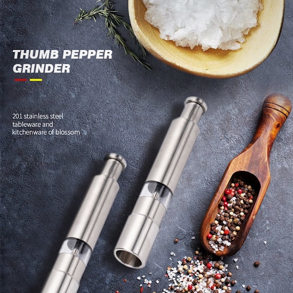 Original Pump & Grind Matlagingsutstyr, Salt- og Pepperkvern, Massivt Rustfritt Stål 15 cm * 2,6 cm