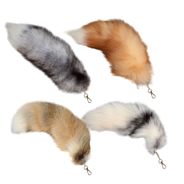 Therian Svans Plysch Nøkkelring Langt Anheng Cosplay Svans Dyre Bil Nøkkelring 38-40CM-FS1-{HH} B