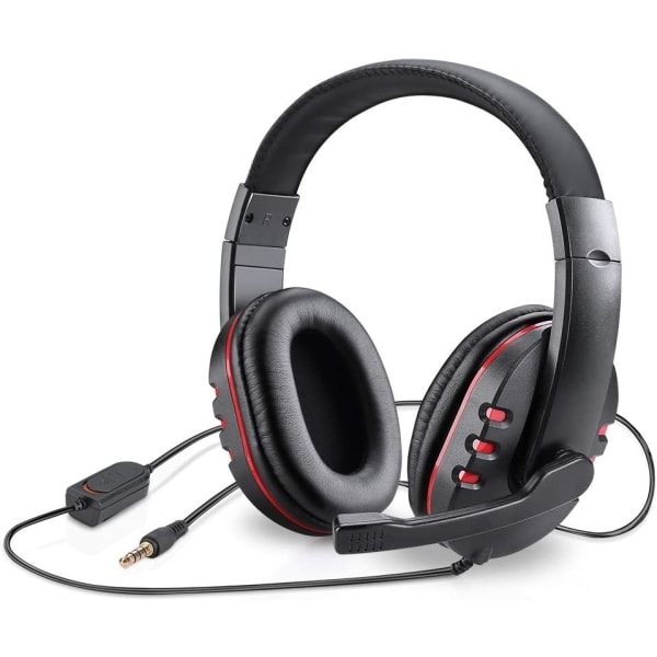 Gaming Headset Hovedtelefoner med mikrofon til PS5, PS4, Nintendo Switch, Playstation 4, Playstation 5, Playstation Vita, Mac, Laptop, Tablet, Computer
