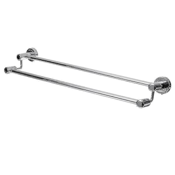 60 cm Dobbel Krom Håndkleholder Veggmontert Baderomshylle