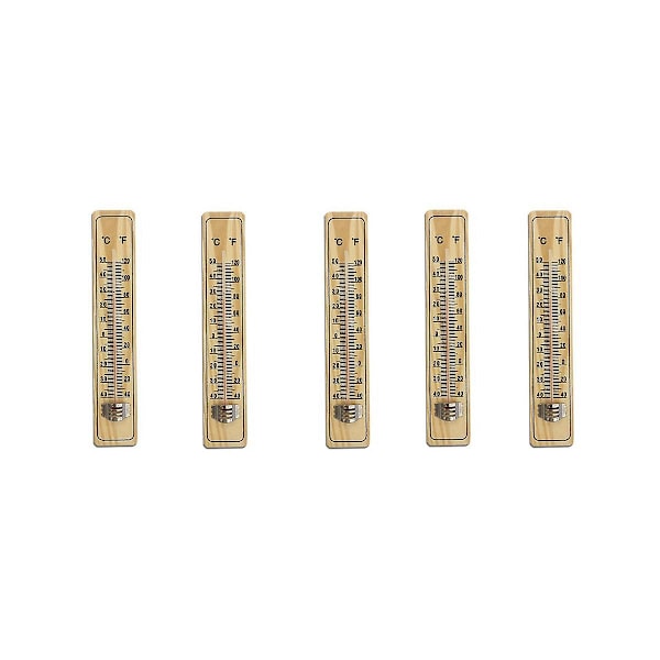TS-5 Stykker Mellemstore Trætermometer, Glastermometer og Husholdningstermometer