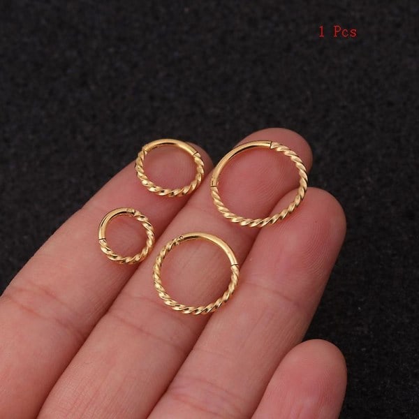 Drejbar lukket ring i rustfrit stål, sømløs ring, åben ring, ørering, ørebenstift, 1 stk, 6 mm-12 mm