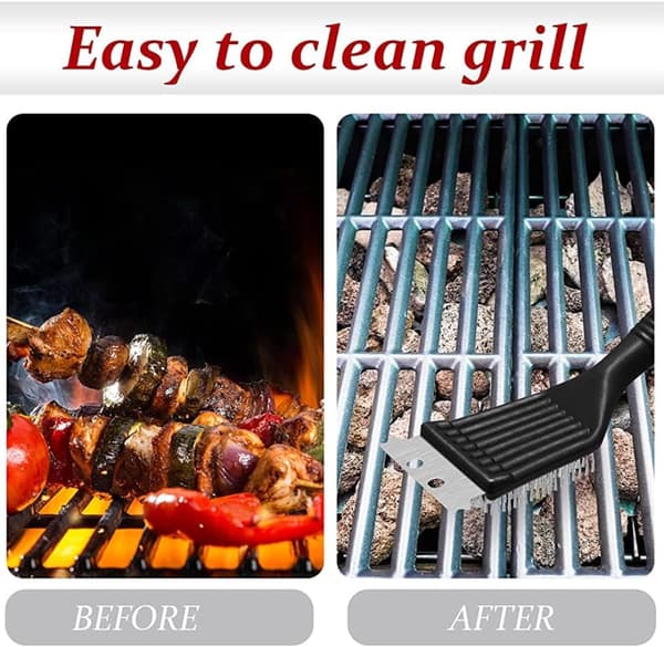 Grillbørste i rustfrit stål til grilltilbehør, 2 stk., 8 tommer