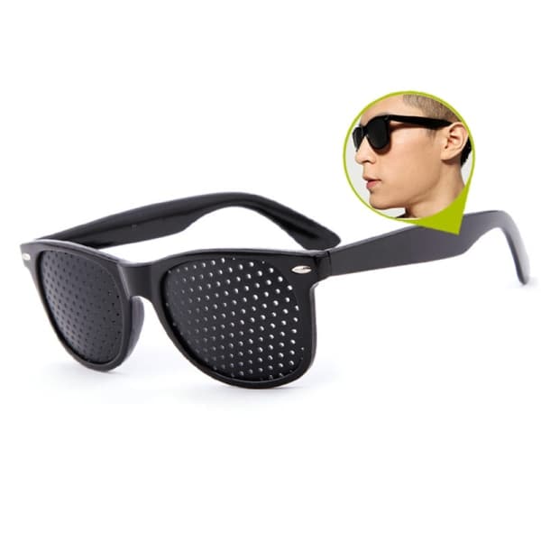 2-pack Nålhålsglasögon för förbättrad syn, svart unisex