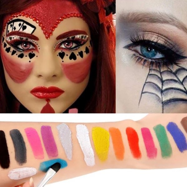 15 farver Ansigts- og Kropsmaling Makeup Sæt Halloween