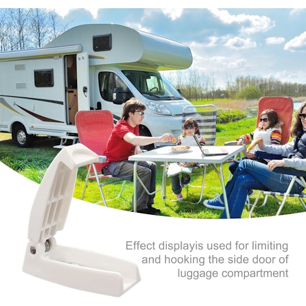 Campervan dørlås beslag | Opbevaringskrog til campingvogn, Holdbart materiale og nem installation, Autocamper, Trailer, Hvid