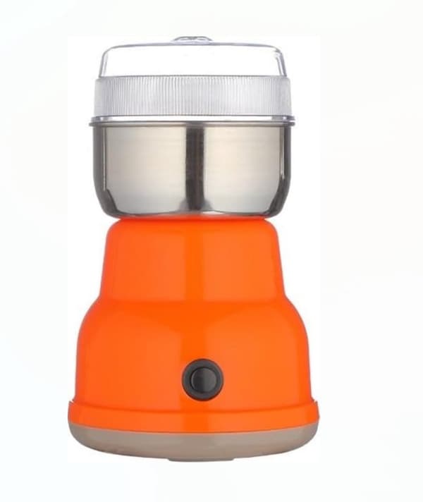 Elektrisk kaffekværn, 500W rustfrit stålblad, våd- og tørkværn til kaffebønner, krydderier, nødder og korn, orange