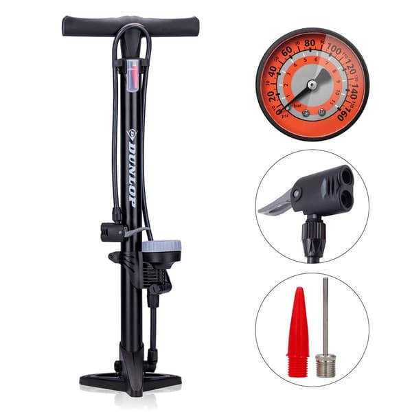 TS-Dunlop Cykelpump med Tryckmätare