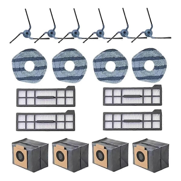 Reservedele til X10 Pro Omni Robotstøvsuger Tilbehørssæt, Moppedugspuder, Støvsugerposer, HEPA-filter - WELLNGS
