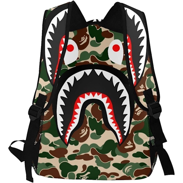 a410 Bape Reppu Hai Vihreä Camo Reppuja Matkustaa Kannettava Tietokone Koulu Laukut Teineille Miehet Naiset hAz410-WELLNGS