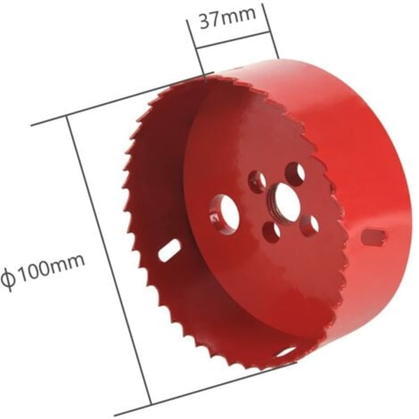 TS-Scie Bi-metal Hulsav, Træ Hulsav Ø100mm, Hulsav med Hex Adapter og Centerbor, til Boring i Plast, PVC, Træ, Fiberplader