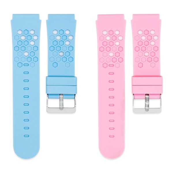 Justerbara silikonremmar för barns Smartwatch-rem Slitstarkt (2 st-blå/rosa)