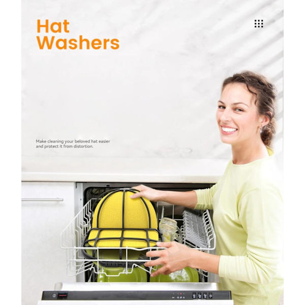Hat Washing Machine Cage, Anti-deformation Hat Protector Frame, Hat Protector Frame Cleaner, Hat Washer Frame Suitable for Flat and Curved Hats
