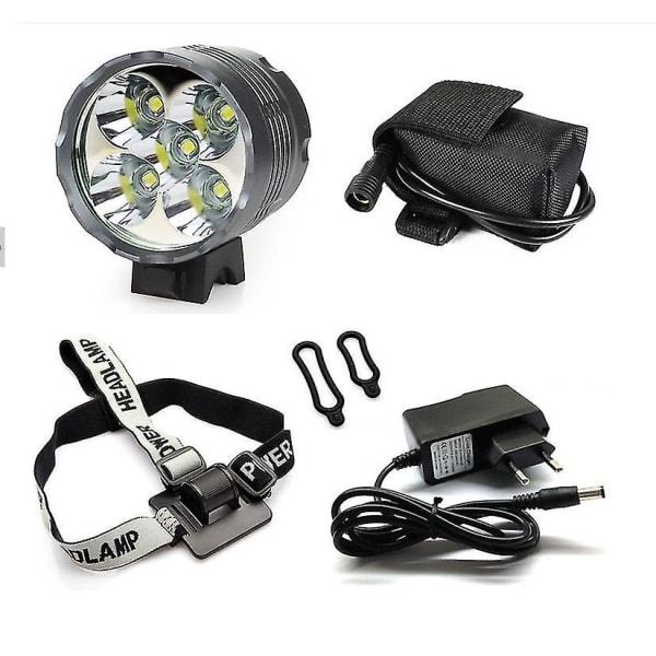 Cykellys, 6000 lumen 5 LED cykellys, vandtæt mountainbike-forlygte med genopladeligt batteripakke, 3 tilstande cykellys forlygte