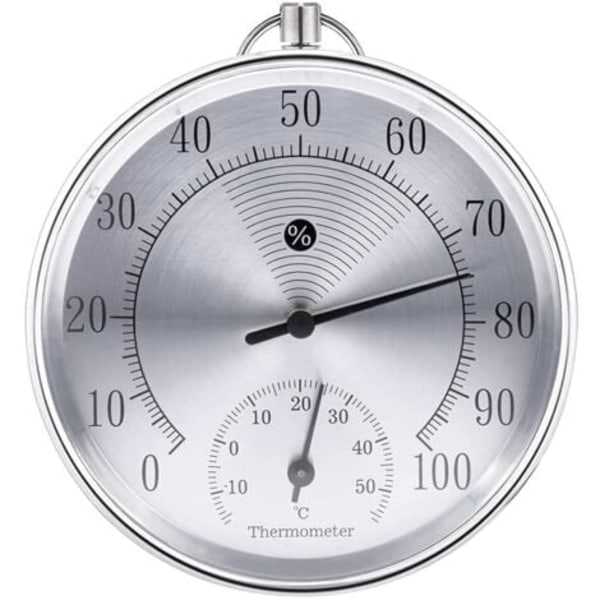 TS-Utomhustermometer, 10 cm Trådlös Väggmonterad Analog Termometer och Hygrometer, Lämplig för Hus, Växthus, Trädgårdar, Bilar