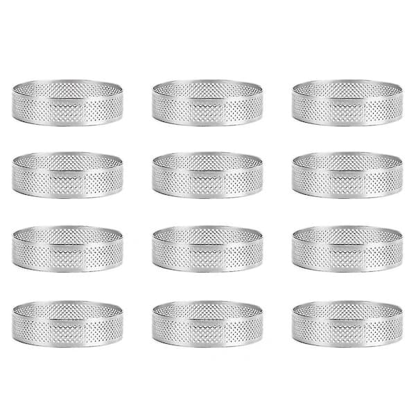 12-pack mindre kakformar i stål, kompatibla kakformar, 6 cm
