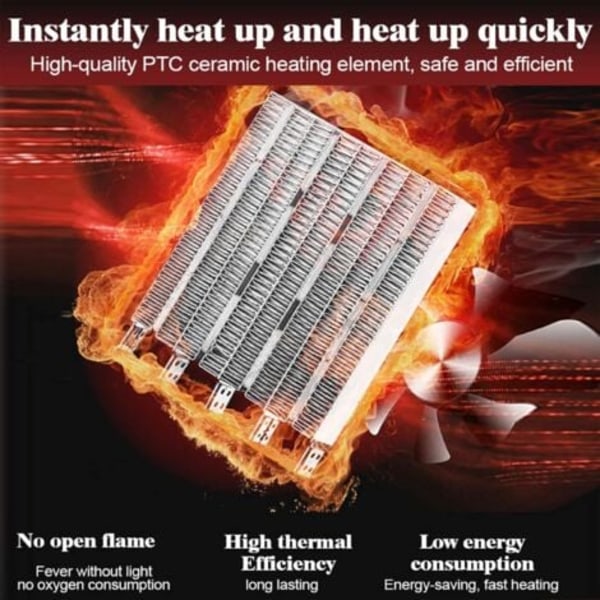 TS-Mini Keramisk Fläktvärmare 1200W, 6 Lägen, PTC Keramisk Fläktvärmare, Elektrisk Värmare, 90° Oscillation Justerbar Termostat För Badrum