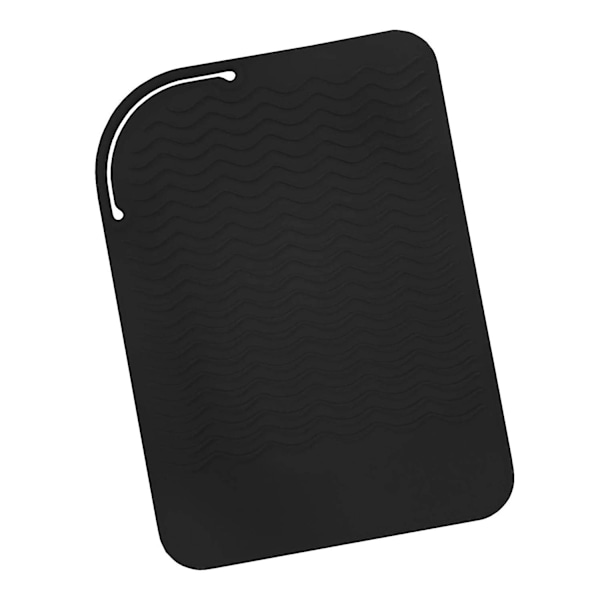 TS-Svart Silikon Varmebestandig Reise Matte, Varmebestandig Pad For Rettetang, Krølltang, Flat