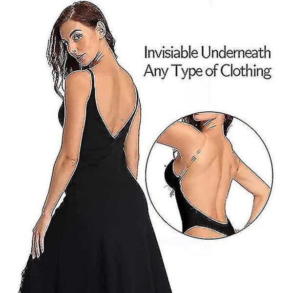 Kvinnor kastar djup V-ringad Body Shaper Axelbandslös Backless Body Shapewear Black XL