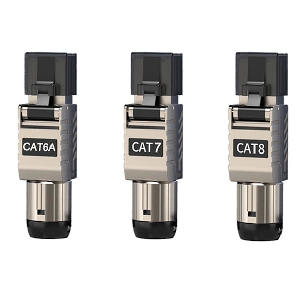 TS-1 stk. Rj45 Cat8 Ethernet-kabelkontakter Rj45 Metall Verktøyfri Enkel Terminering Plugg 2000mhz 40g Lan